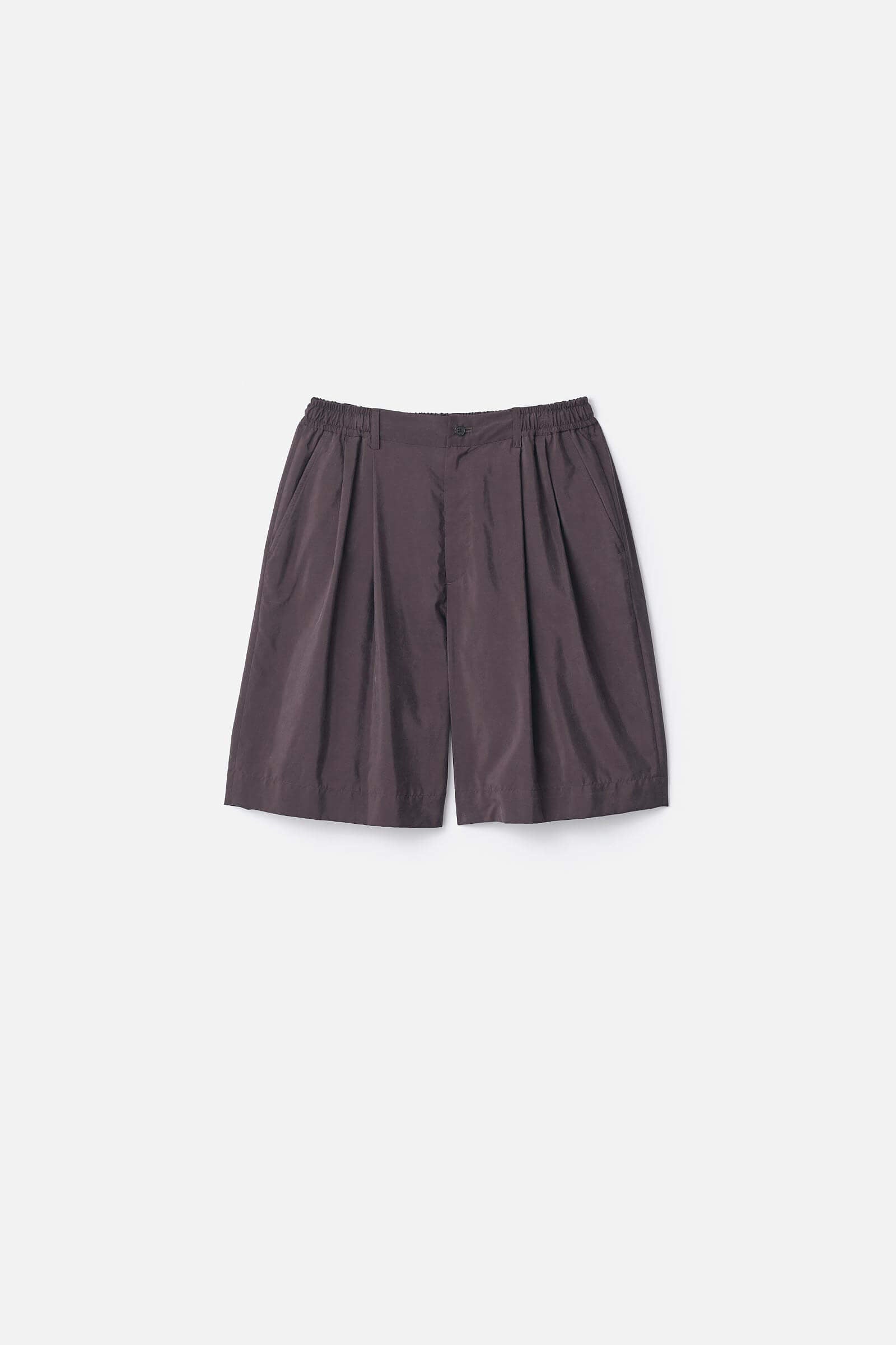 SILK NYLON WIDE EASY SHORT TROUSERS
