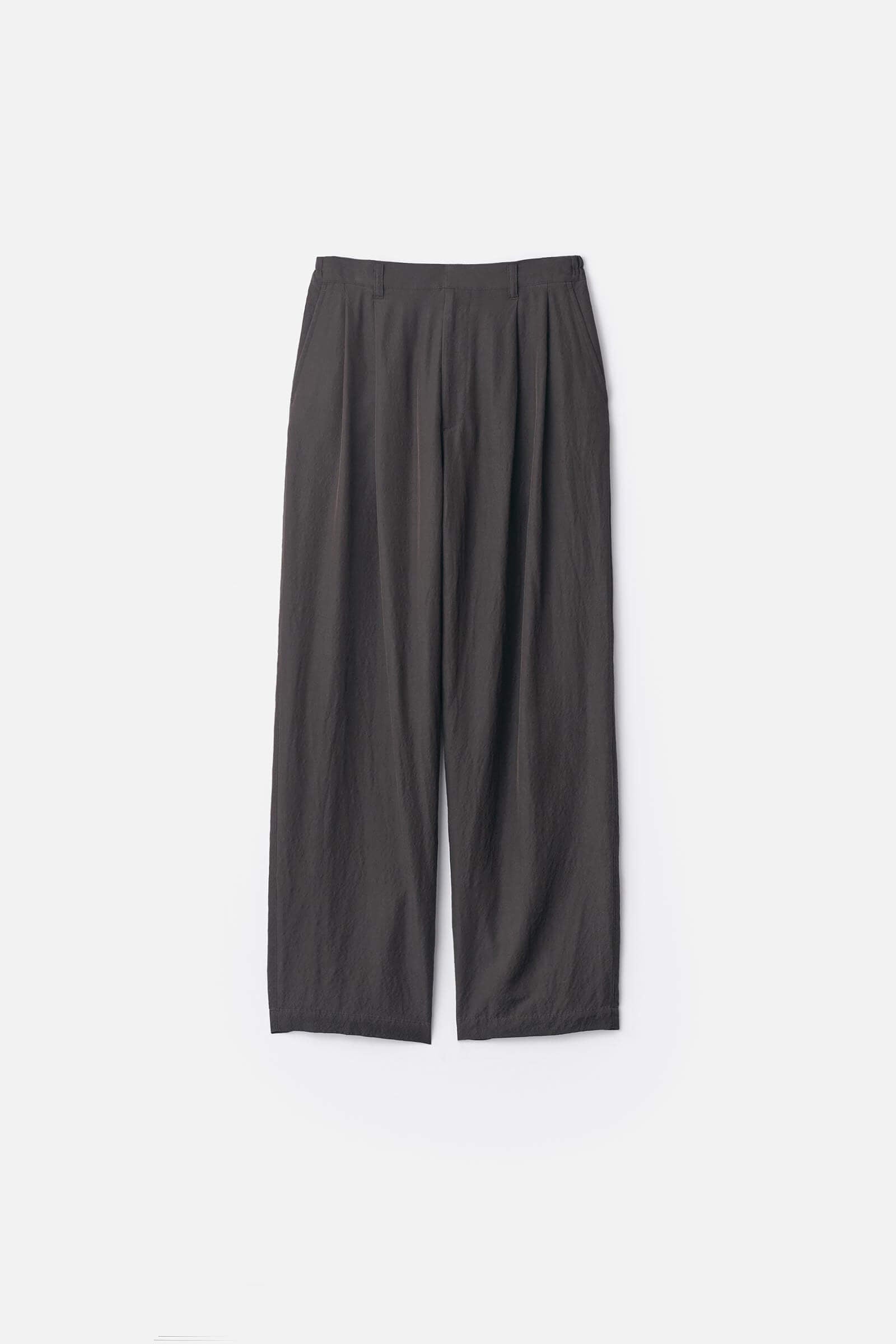 WOOL SILK WIDE EASY TROUSERS
