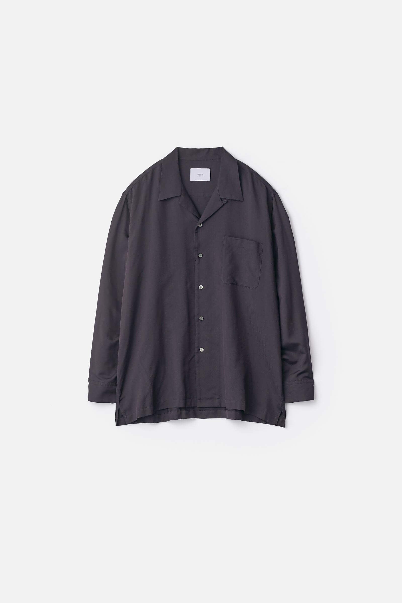 SILK CUPRO TWILL OPEN COLLAR SHIRT – ssstein