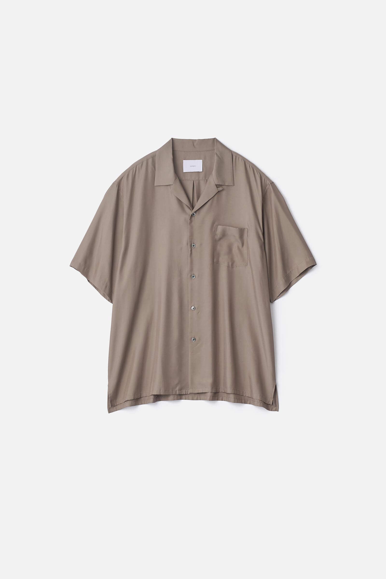 CUPRO TWILL OVERSIZED OPEN COLLAR SS SHIRT