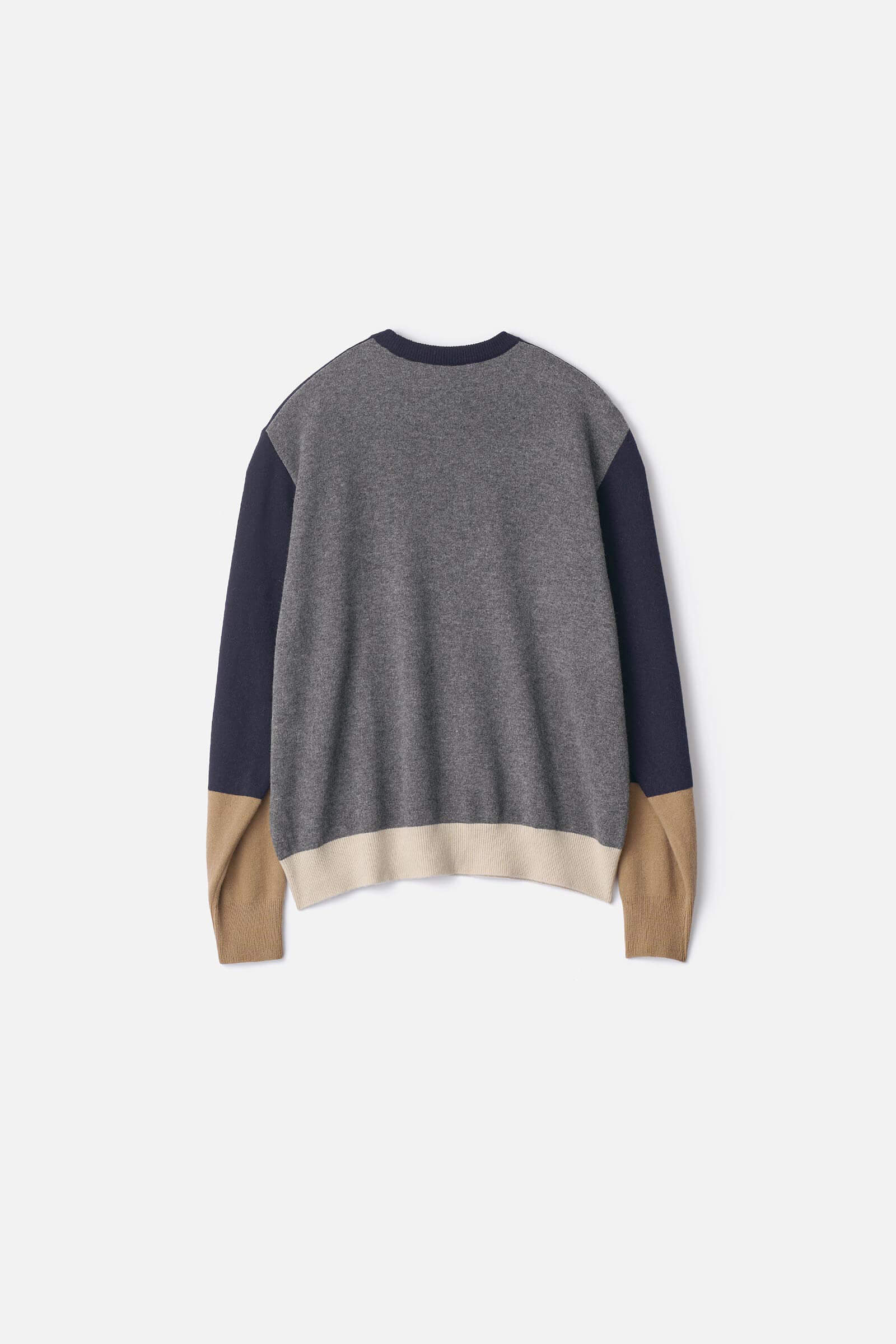 EXTRA FINE WOOL KNIT COLOR BLOCK LS – ssstein