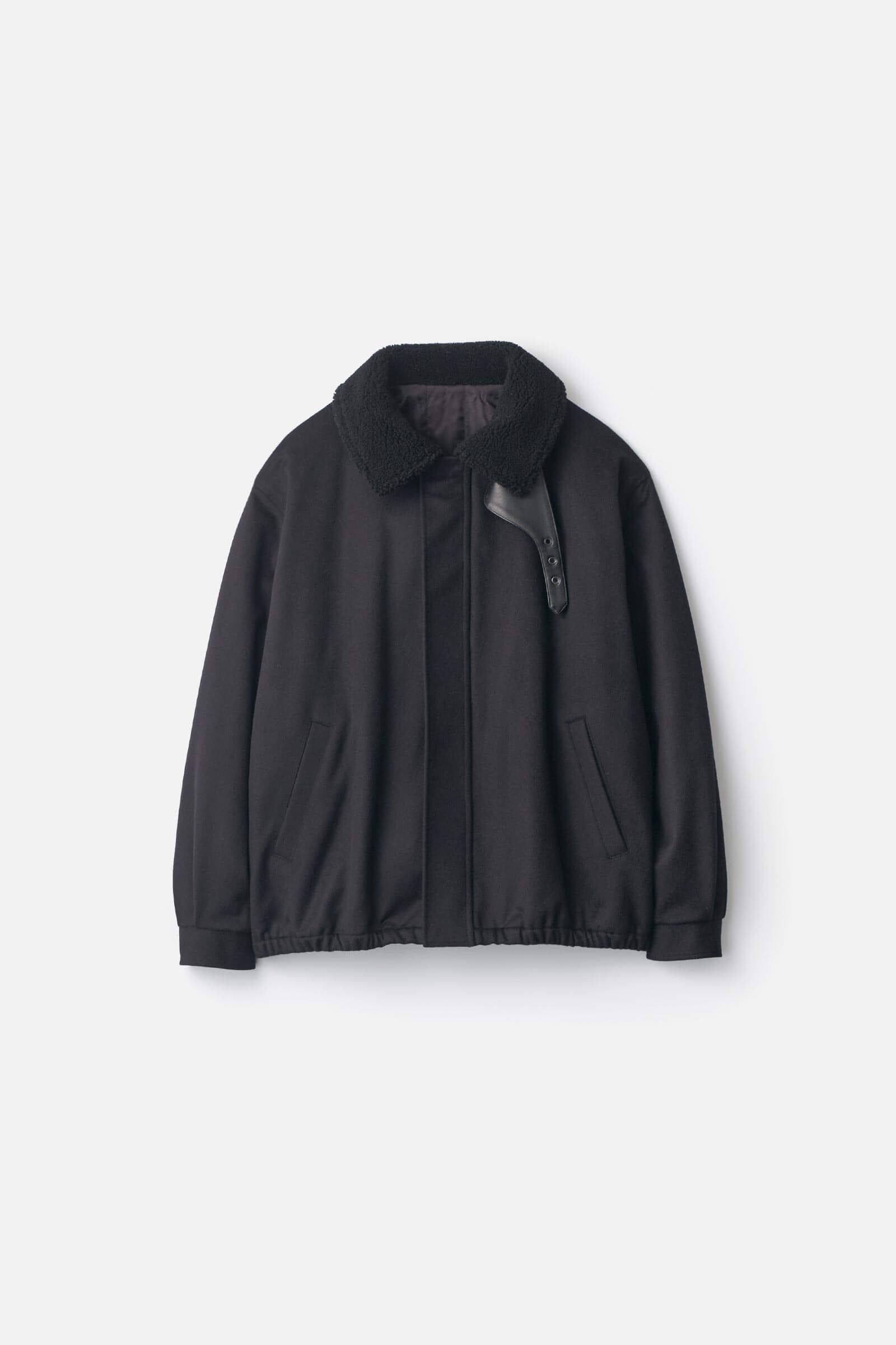 MOUTON COLLAR WOOL CASHMERE PADDED JACKET