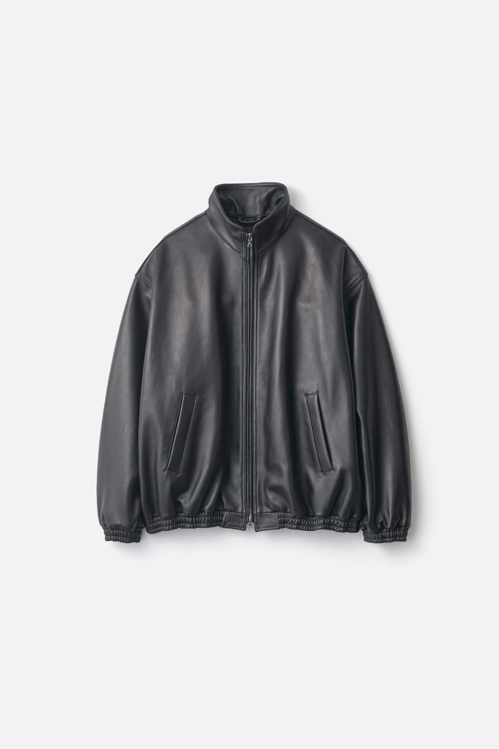 SHEEP LEATHER STAND COLLAR JACKET