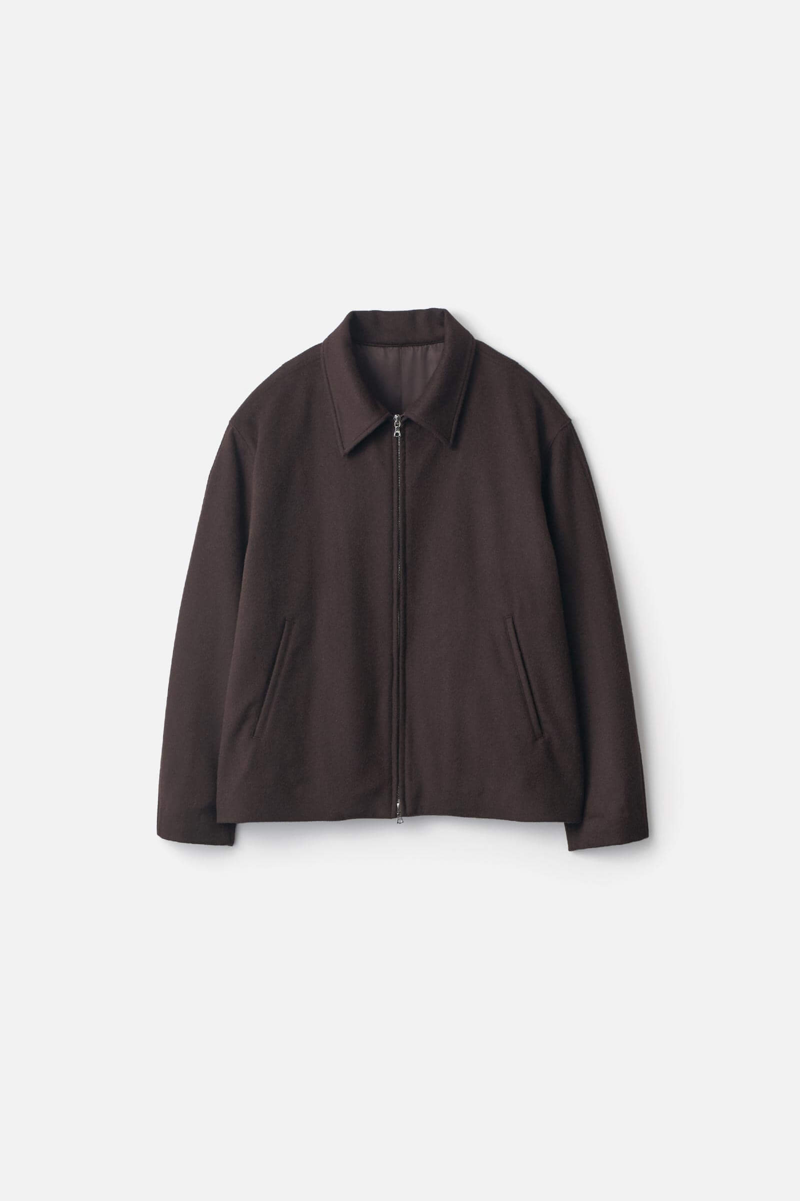 WOOL CASHMERE ZIP SHORT JACKET