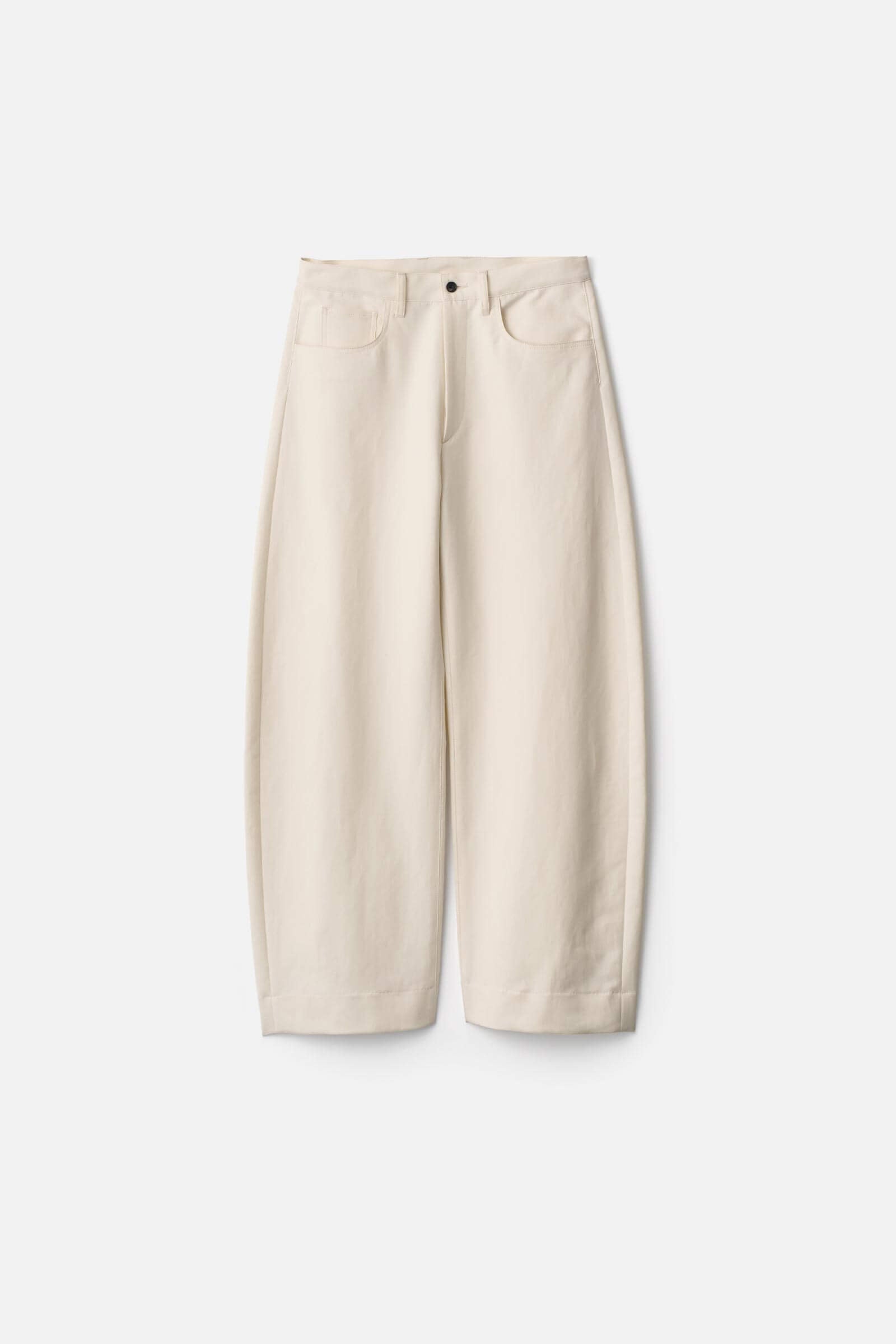DOUBLE WEAVE COTTON ROUND PANTS