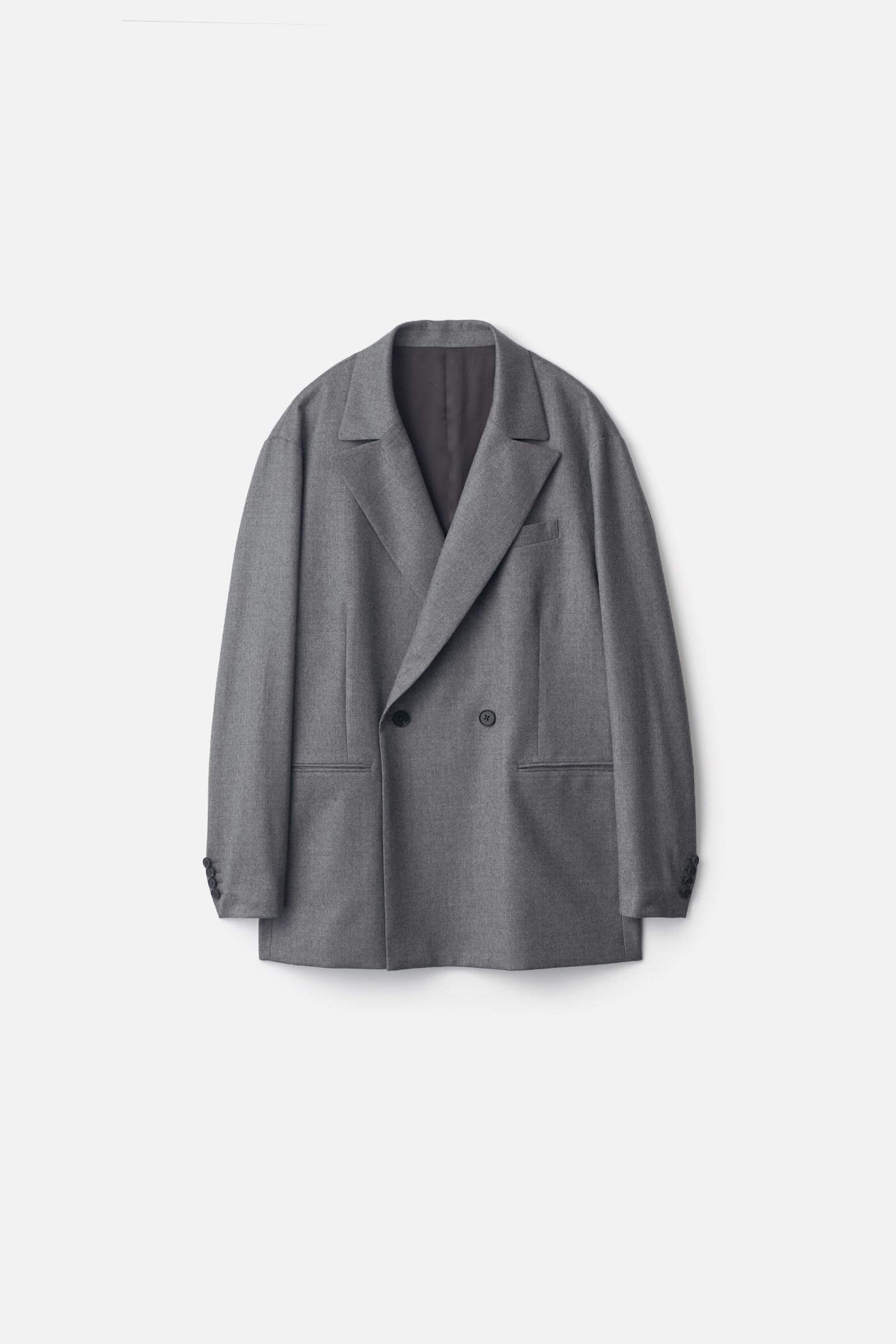 WOOL FLANNEL OVERSIZED PEAK LAPEL JACKET