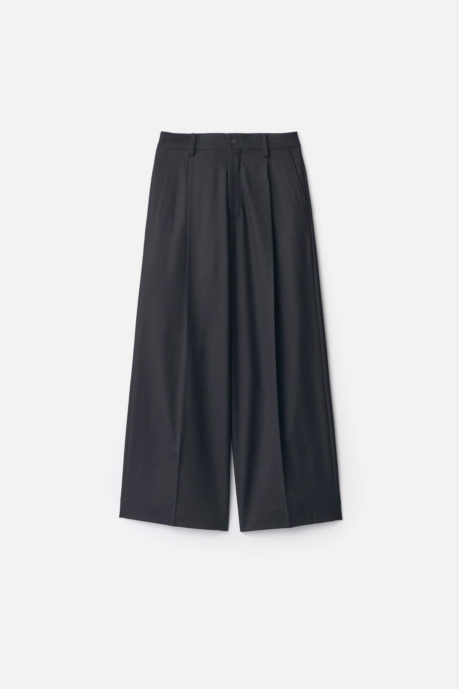 WOOL FLANNEL EXTRA WIDE TROUSERS