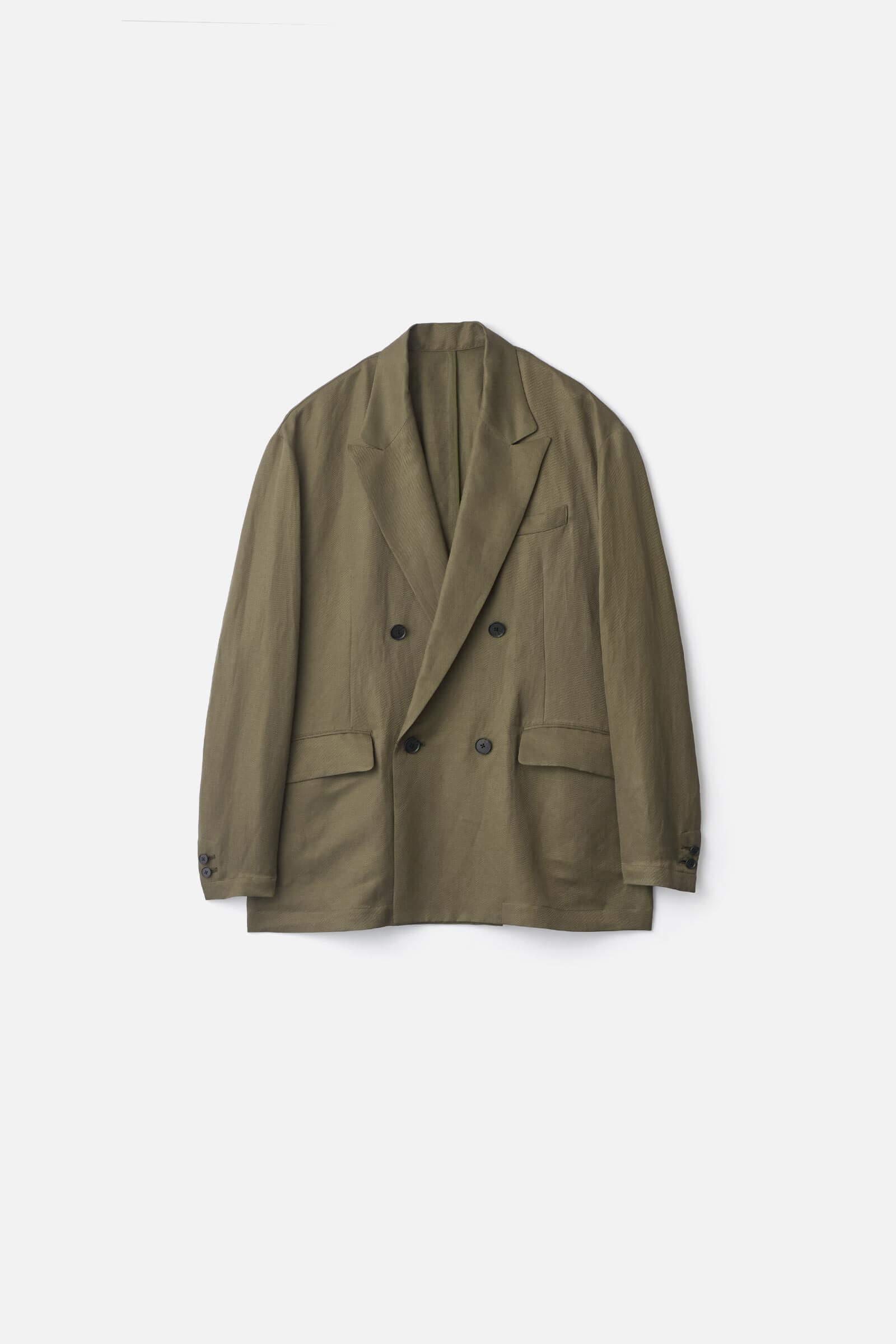 SILK LINEN TWILL DOUBLE BREASTED BLAZER