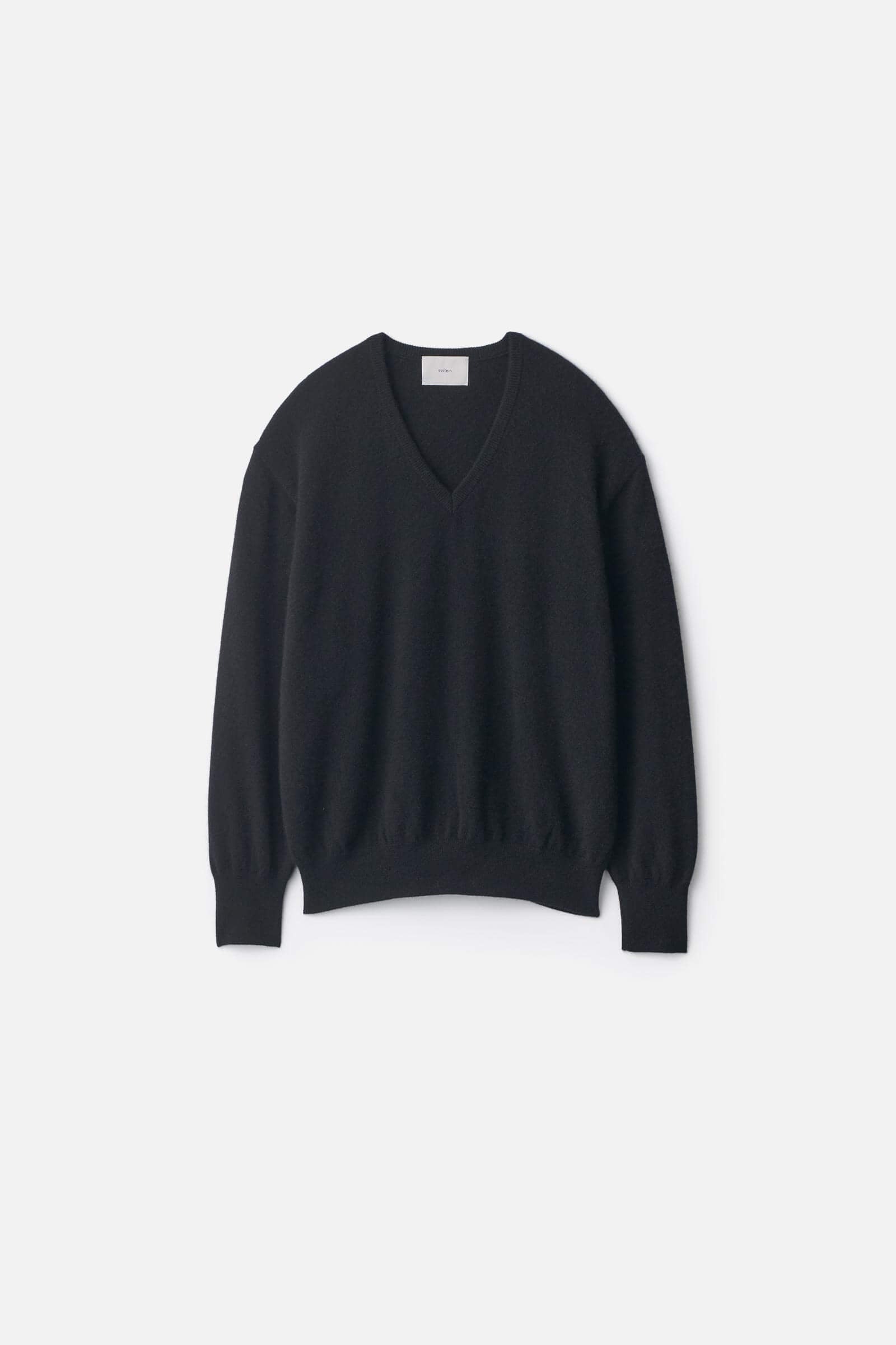 PURE CASHMERE KNIT V NECK LS