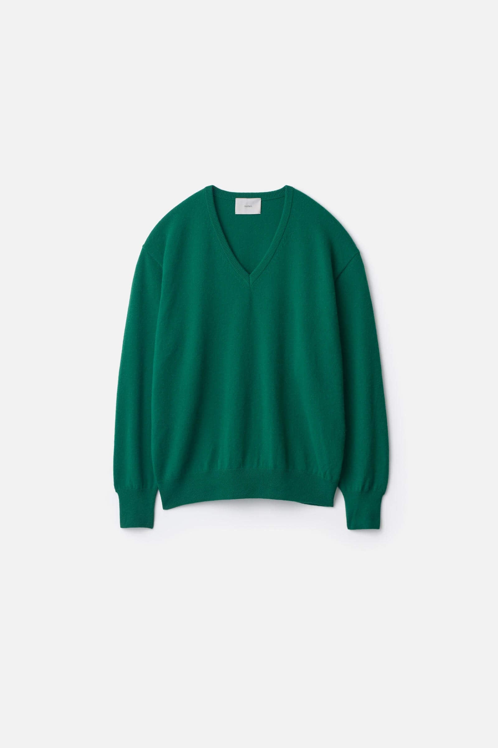 PURE CASHMERE KNIT V NECK LS