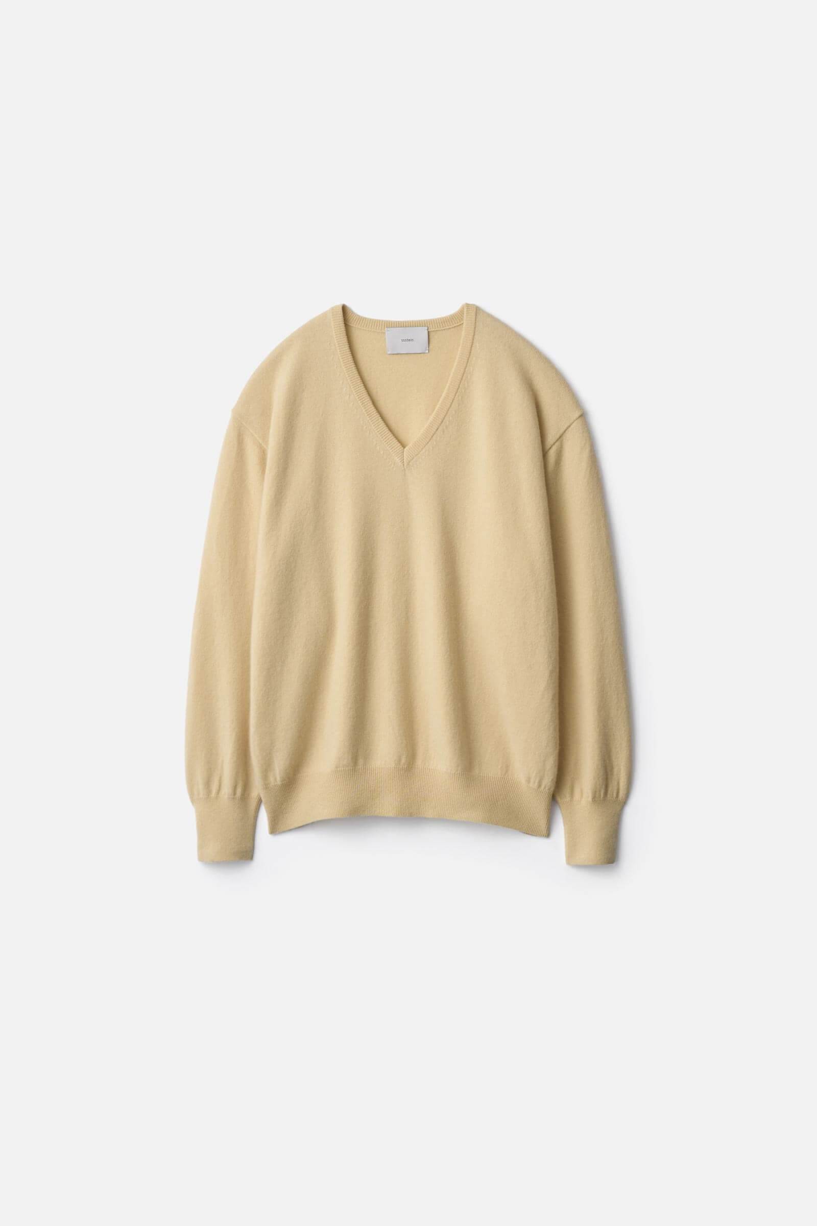 PURE CASHMERE KNIT V NECK LS