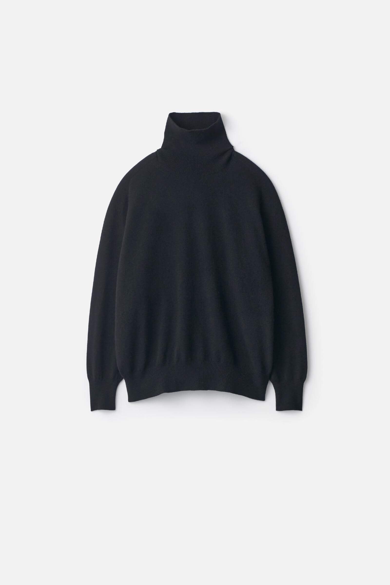 EXTRA FINE WOOL KNIT TURTLE NECK LS