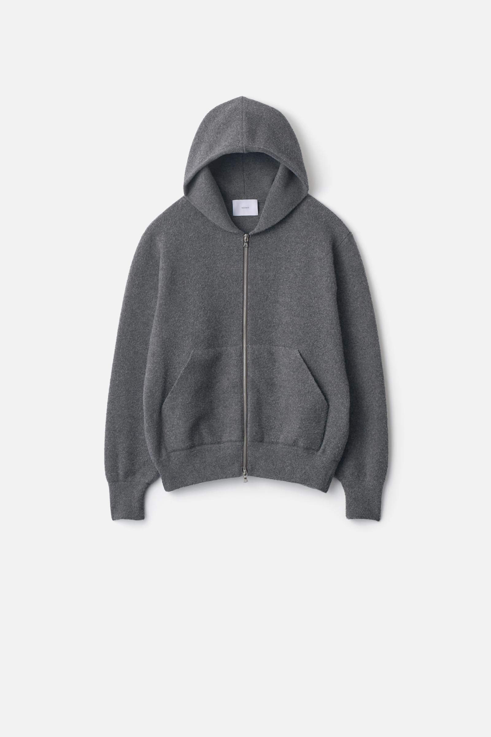 SUPER FINE WOOL MILLED KNIT HOOD JACKET