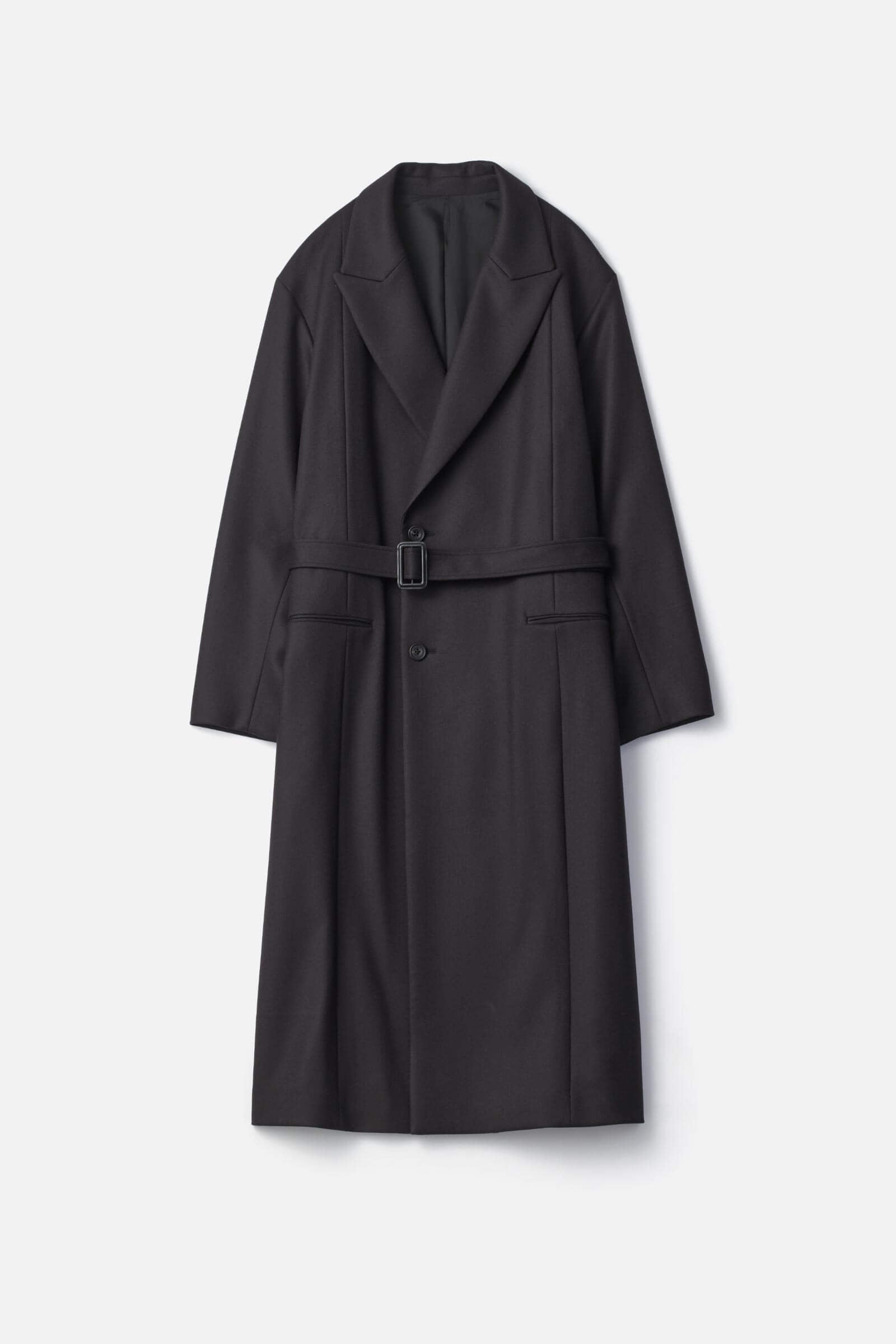 OVERSIZED MAXI-LENGTH PEAKED LAPELED COAT