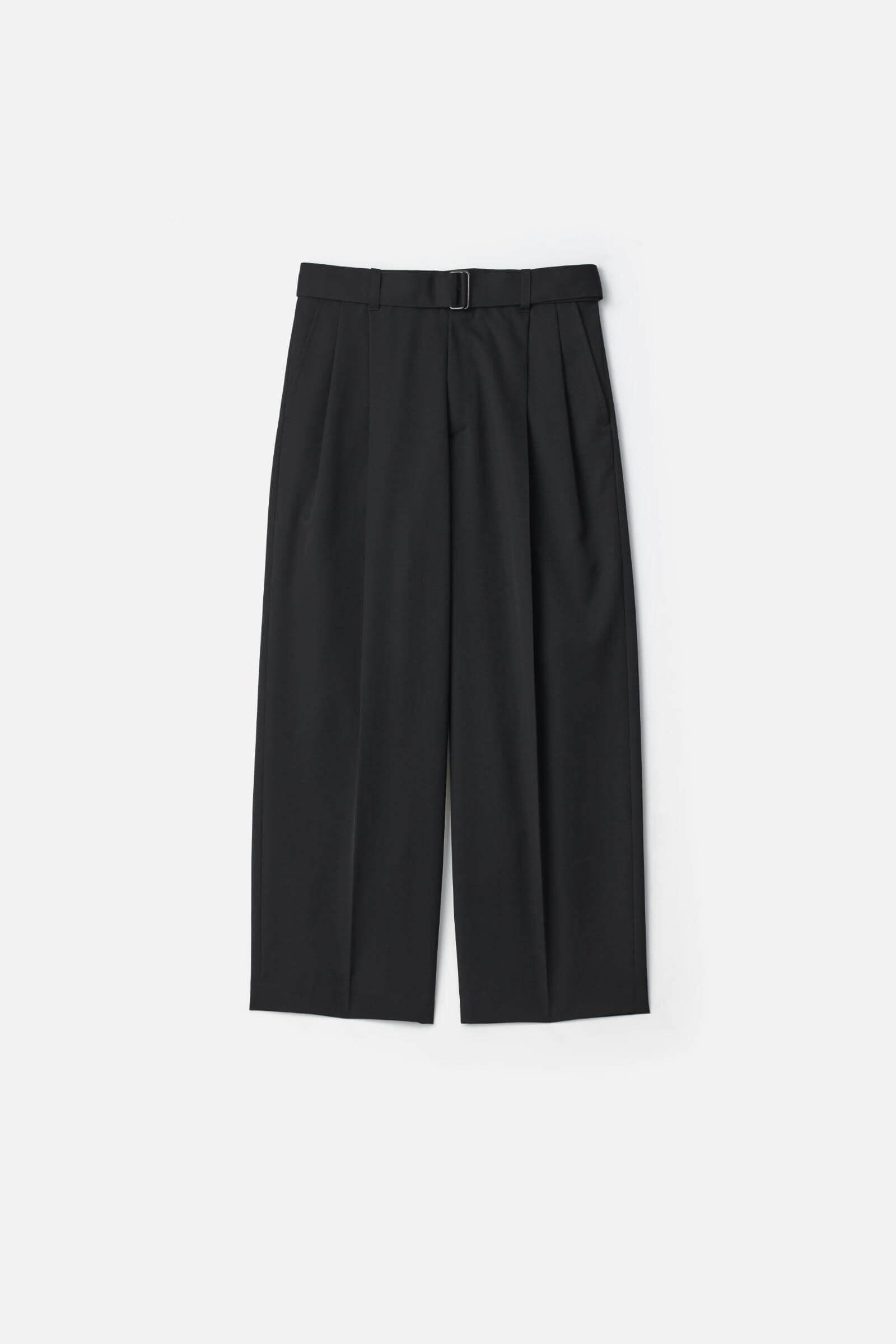 BELTED WIDE STRAIGHT TROUSERS