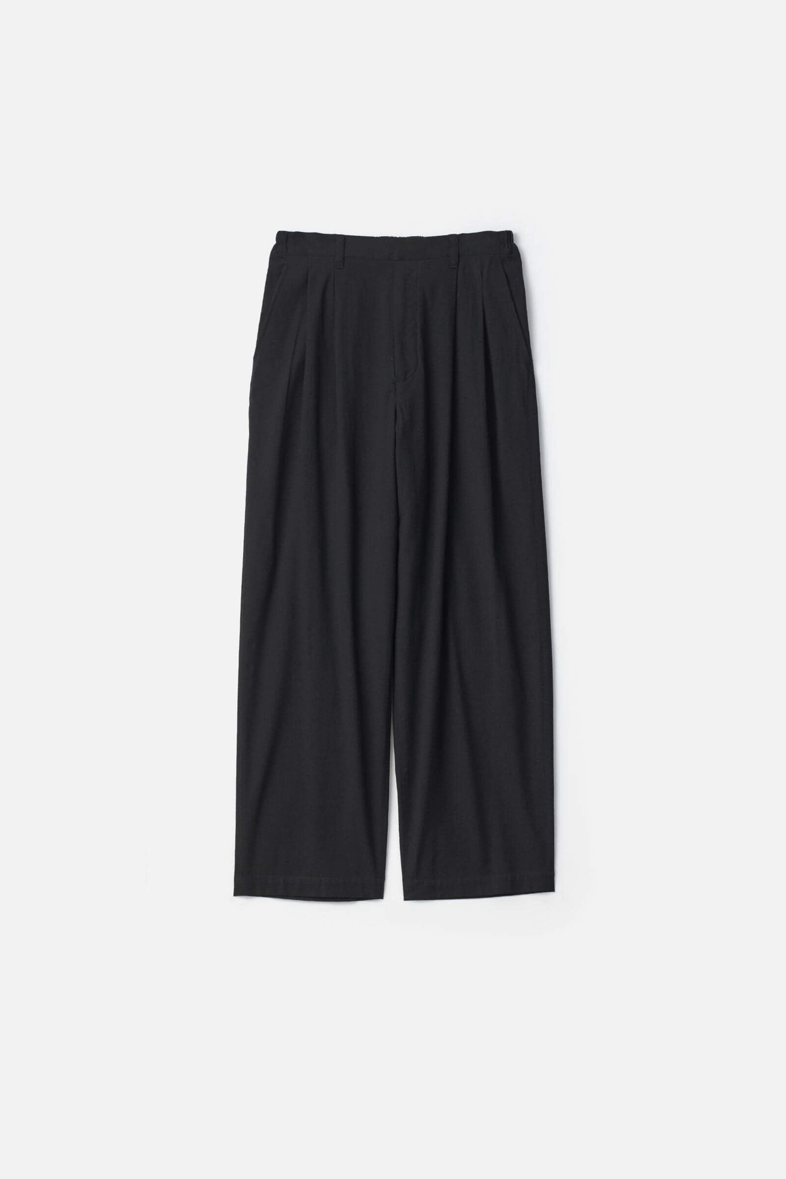 SILK NEP CLOTH EASY WIDE TROUSERS