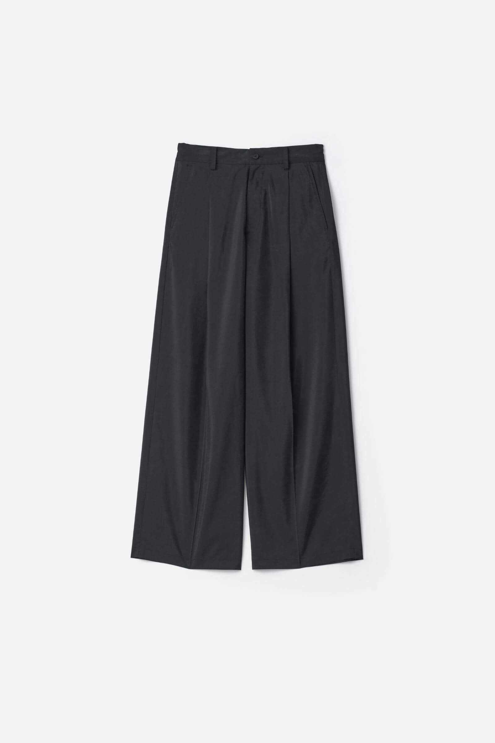 SILK NYLON EASY WIDE TROUSERS