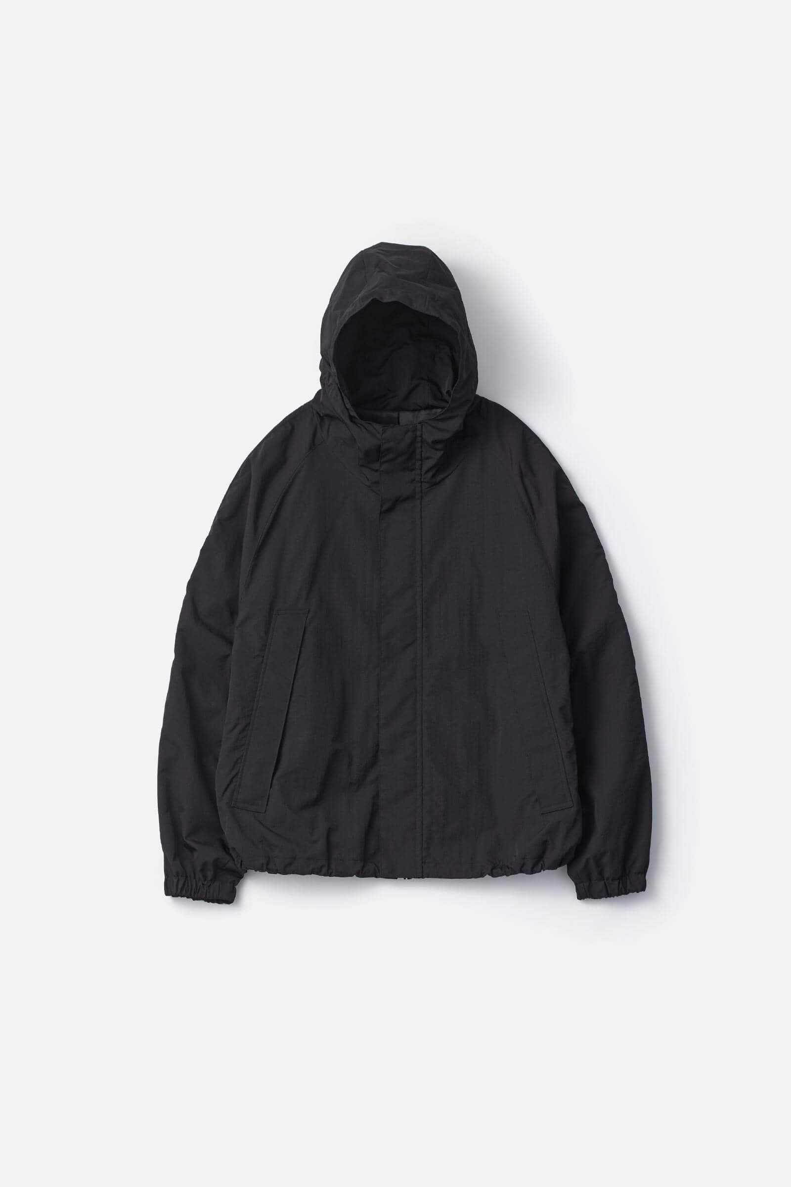 NYLON TWILL HOODED ZIP UP JACKET