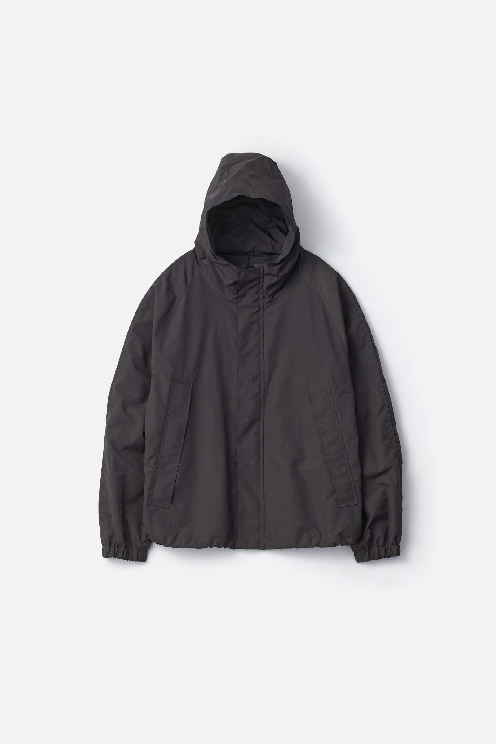 NYLON TWILL HOODED ZIP UP JACKET