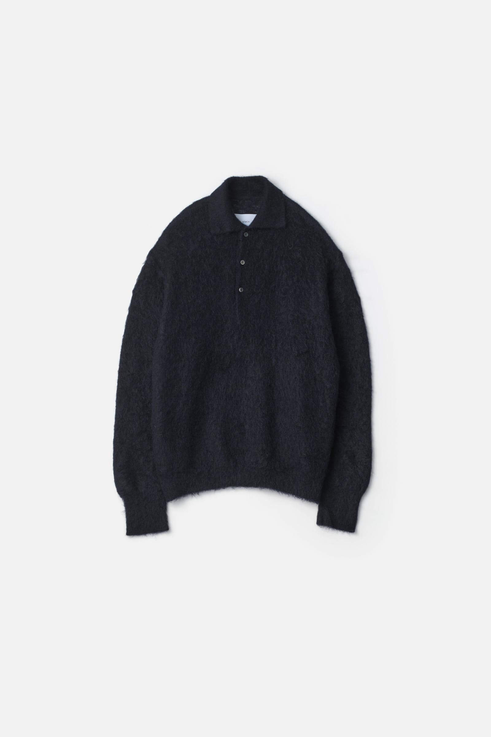 SUPER KID MOHAIR KNIT POLO LS